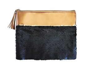 Obrazek Piórnik saszetka granatowe cekiny