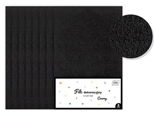 Obrazek Filc dekoracyjny 8szt czarny