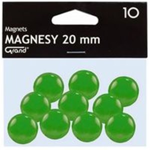 Obrazek Magnesy 20 mm zielone 10 sztuk