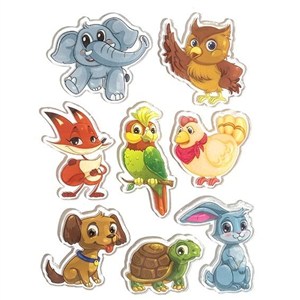 Obrazek Naklejki żelowe Słodkie Zwierzaki 8 szt.