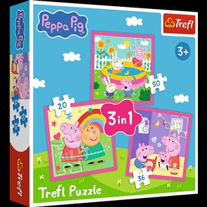 Obrazek Puzzle 3w1 Świnka Peppa, Peppa i przyjaciele