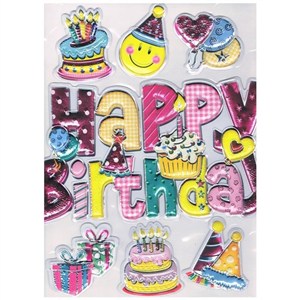 Picture of Naklejki wypukłe Birthday Girl