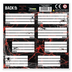 Obrazek Nalepki na zeszyty BackUp Pająki (25szt)