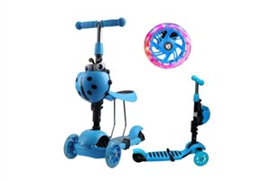 Obrazek Hulajnoga 3-kołowa 3w1 biedronka niebieska