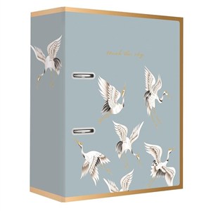 Obrazek Segregator A4 2R 75mm z dźwignią Metallic Satin gold birds