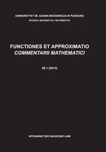 Picture of Functiones et approximatio 48.1/2013 Commentari Mathematici
