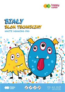 Obrazek Paczka Blok techniczny biały A3 170g 10 ark. Happy Color