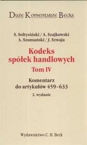 Picture of Kodeks spółek handlowych t.4 Komentarz do artykułów 459 - 633