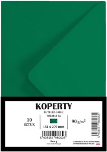 Obrazek Koperty B6 butelkowa zieleń 10szt