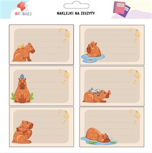 Picture of Naklejki na szafkę i zeszyt Kapibara 2