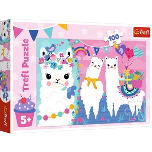 Obrazek Puzzle 100 Wesołe Lamy