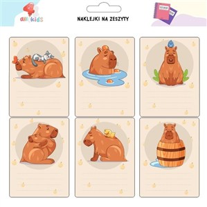 Obrazek Naklejki na szafkę i zeszyt Kapibara 1
