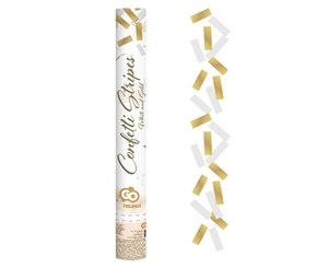 Obrazek Konfetti pneumatyczne Złoto-białe paski 40cm