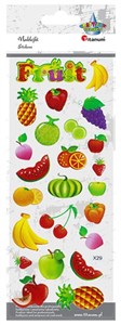 Obrazek Naklejki wypukłe miękkie owoce 24szt