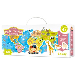 Picture of CzuCzu Puzzle Mapa świata Zwierzęta 60 elementów