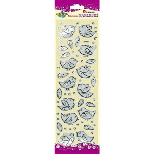 Obrazek Naklejki foliowe ptaszki przezroczysto-srebrne