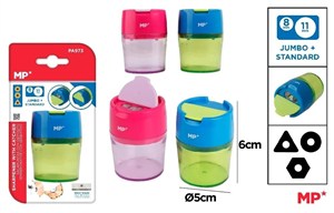 Obrazek Temperówka z pojemnikiem podwójna MIX