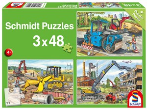 Obrazek Puzzle 3x48 Pojazdy budowlane 112943