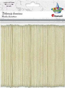 Obrazek Drewniane patyczki proste 18x150mm 70szt