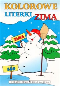 Obrazek Kolorowe literki Zima Kolorowanka