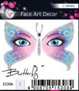Picture of Naklejki do zdobienia twarzy motyl 15308