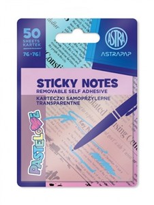 Obrazek Karteczki samoprzylepne transparentne 75x75mm - Pastel Line, 1 szt.