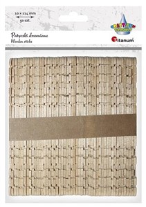 Obrazek Drewniane patyczki karbowane 10x114mm 50szt