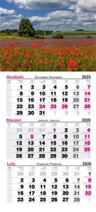 Obrazek Kalendarz 2026 trójdzielny Maki