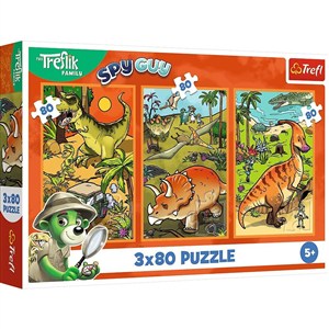 Picture of Puzzle 3x80 Trefliki w świecie dinozaurów 34888