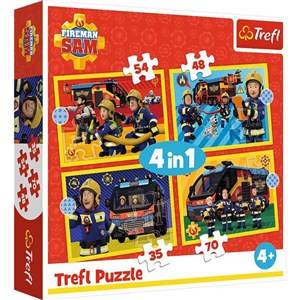 Obrazek Puzzle 4 w 1 Strażak Sam, Strażak na sygnale