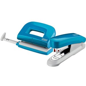 Obrazek Zestaw zszywacz E15 + dziurkacz E210 jasnonieb