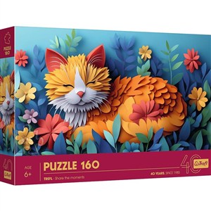 Obrazek Puzzle 3D 160 40-lecie Trefl Kotek 40049
