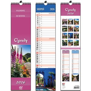 Obrazek Kalendarz 2026 paskowy Ogrody