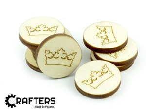 Picture of Znaczniki drewniane okgrągłe korona 22x3mm 10szt