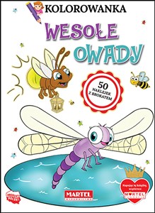 Obrazek Kolorowanka Wesołe owady z naklejkami z brokatem