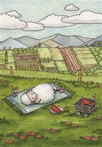 Obrazek Pocztówka z kolorowanką - Pan jest pasterzem