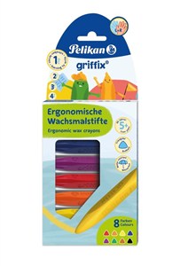 Obrazek Kredki świecowe Pelikan Griffix, 8 kol. (700832)