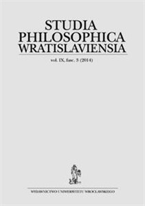 Obrazek Studia philosophica wratislaviensia 3/2014