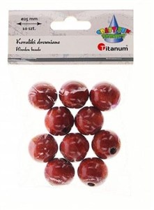 Obrazek Koraliki drewniane lakierowane brązowe 10szt