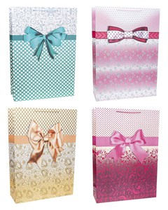 Obrazek Torebki prezentowe Lux gigant Kokardki 12 sztuk