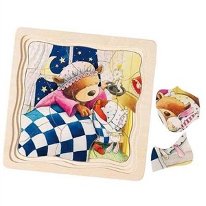 Picture of Puzzle drewniane układanka warstwowa Misie