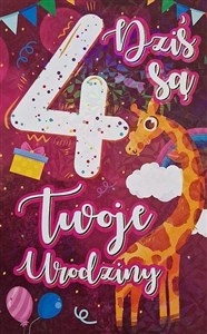 Obrazek Karnet Urodziny 4 dziewczynka