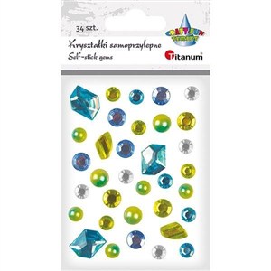 Obrazek Kryształki samoprzylepne niebiesko-zielone 33szt