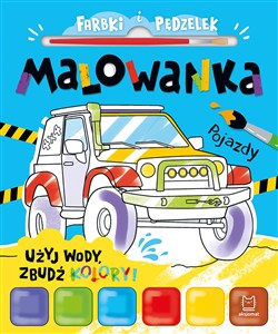 Obrazek Farbki i pędzelek Malowanka Użyj wody, zbudź kolory! Pojazdy