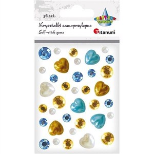 Picture of Kryształki samoprzylepne złotoniebieskie serca 36