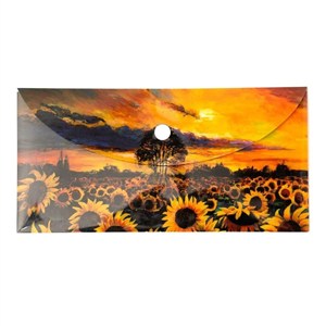 Picture of Teczka kopertowa PP DL Słoneczniki Vista Narcissus grubość 28 mikronów, zamykane na zatrzask typu napa