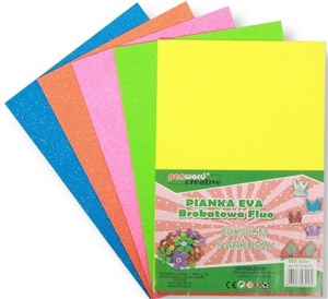 Obrazek Pianka fluo brokatowa 20x30cm 5szt