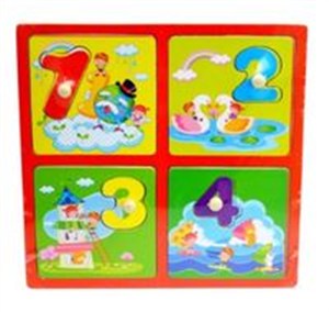 Obrazek Układanka drewniana z pinezkami Cyfry