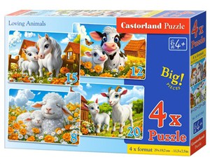 Obrazek Puzzle 4w1 Loving Animals B-041060