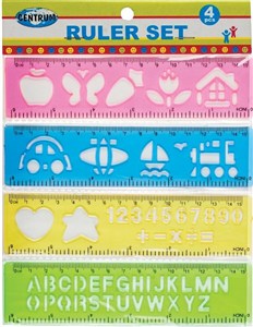 Picture of Linijki z szablonami 15cm 4szt. 86622